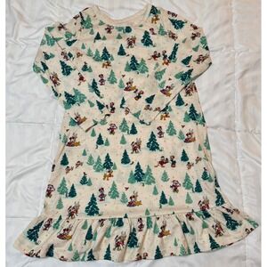 DISNEY MICKEY‎ & FRIENDS CHRISTMAS SNOW NIGHTGOWN GRANNY RUFFLE 9/10